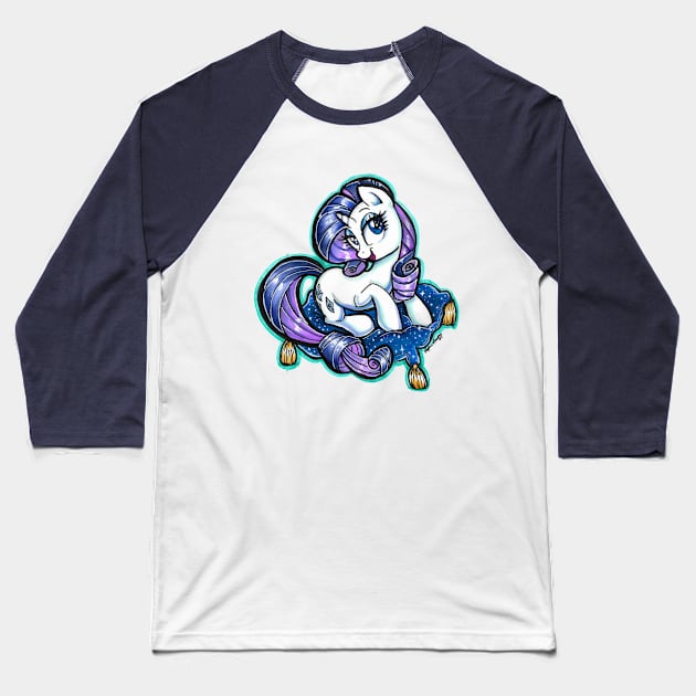 Rarity Baseball T-Shirt by SophieScruggs